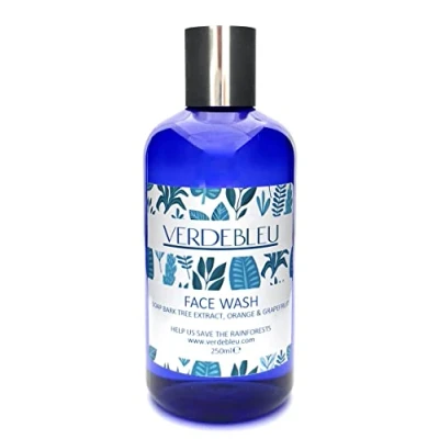 Image of Verdebleu 99% Natural Face Wash Aloe Vera, Orange, Grapefruit. No Sulfates/Parabens, Soap. pH 5.5, Sensitive Skin. We Donate 5% of Profit to Save the Rainforest. 250ml