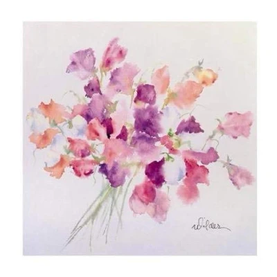 Image of Greetings Card (MED9608) Birthday Sweet Peas Softly from The Medici Cards Range.