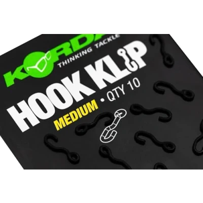 Image of Korda Hook Klip Medium Quick Change Metal Clips for Carp Fishing Rigs Black Nickel Plated, Pack of 10