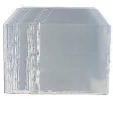 Image of 100 x Dragon Trading Premium CD DVD Blu ray Disc 80 Micron Plastic Wallets Sleeves with Flap Durable for 1
