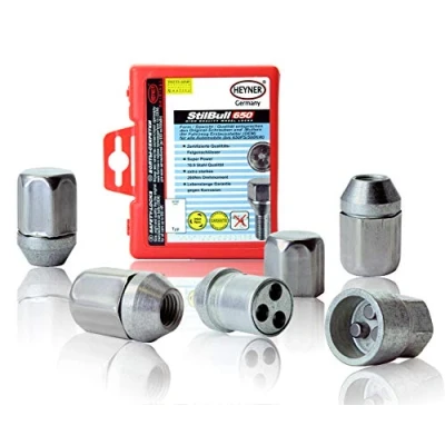 Image of HEYNER Germany Fits Hyundai i30 Models 09/2007 To 2024 StillBull Locking Wheel Nuts M12x1.5 Set 4 Locks Alloys Antitheft Protection Bolts AGA