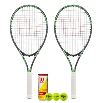 Image of Wilson Tour Slam Tennis Racket x 2 + 3 Balls