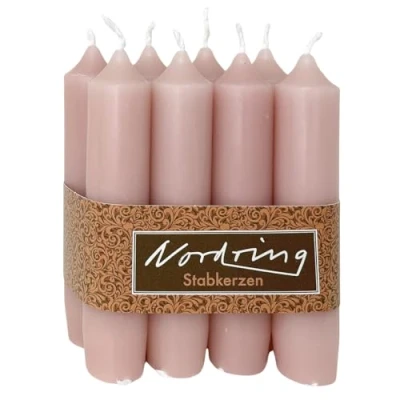 Image of Nordring Taper Candles Mauve 2.2 x 11 cm High Pack of 8