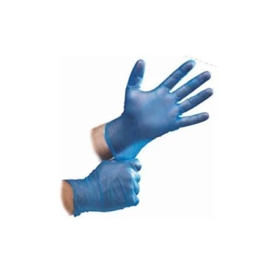 Image of G4GADGET 100 Vinyl Powder Free Medium Blue Examination Gloves Latex