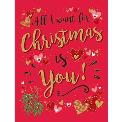 Image of Piccadilly Greetings Modern Christmas Card One I Love 8 x 6 inches