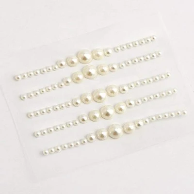 Image of 5cm Graduated Pearl Decoration Accent Self Adhesive Gem Craft Sticker (5 Pieces)