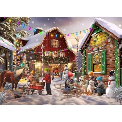 Image of Vermont Christmas Company &#039;Christmas Corner&#039; Jigsaw Puzzle 1000 Piece Holiday Puzzles for Adults &amp; Families Randomly Shaped Pieces