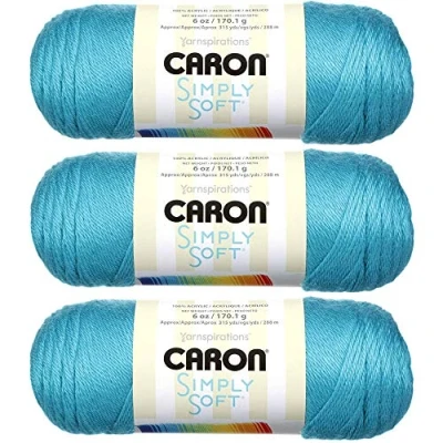 Image of Bulk Buy: Caron Simply Soft Brites Yarn (3 Pack) Blue Mint H9700B 9608