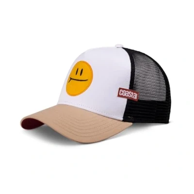 Image of Coastal Trucker Cap Surf and Smile Khaki, Sand/Beige/Black, One Size