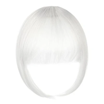 Image of Wkclnfs Bangs Hair Clip in Real Human Wispy Fringe,Real Faux Fake for Daily Wear (silver gray)
