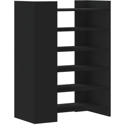 Image of vidaXL Shoe Cabinet Black 74.5x37.5x100 cm Engineered Wood