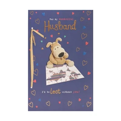 Image of Boofle Birthday Card for Husband Cute Design
