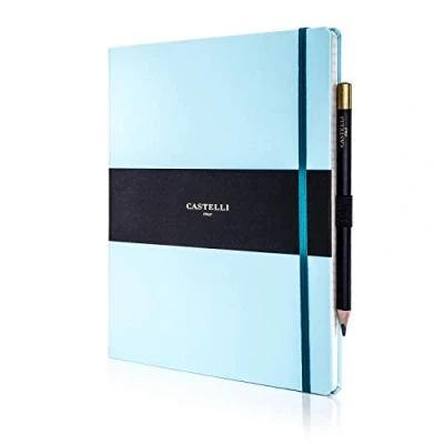 Image of Castelli RQ27/25 640 Large Lined Ruled Tucson Notebook Blue Curacao