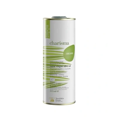 Image of Charisma Greek Organic Extra Virgin Olive Oil from Crete Tin, 500 ml Cold Extraction