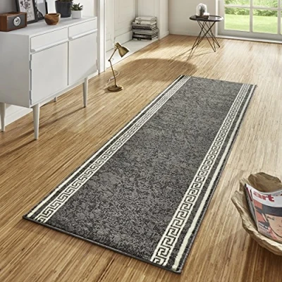 Image of HANSE Home Casa Rug Runner 80 x 250 cm Soft Short Pile Modern Design for Hallway, Bedroom, Children&#039;s Room, Bathroom, Living Kitchen Decorative Grey