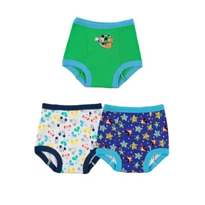 Image of Disney Boys&#039; Mickey Mouse Potty Starter Kit with Stickers &amp; Tracking Chart in Sizes 18m, 2t, 3t, 4t Baby and Toddler Underwear, 3 Pack Training Pant, 2 Years (Pack of 3)
