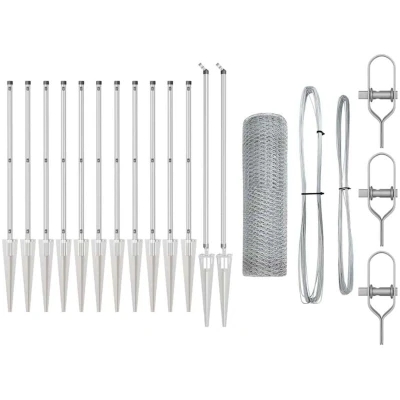 Image of vidaXL Fencing Set of 2 Galvanised steel 25 m Durable