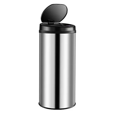 Image of Monzana® Smart Sensor Kitchen Waste Bin 40 Litre Automatic Motion Soft Close Lid With Waterproof LED Display &amp; Hygienic Contactless Movement Detector Silver
