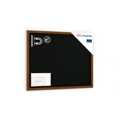 Image of ALLboards Black Magnetic Chalkboard with Varnished Wooden Frame 120x90cm, Chalk