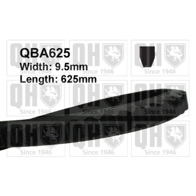 Image of AVX10x625 V Belt QUINTON HAZELL QBA625 10mm 625mm VOLKSWAGEN: GOLF 2, 1 Cabriolet, TRANSPORTER 3 Bus, RENAULT: 4 Estate, Van, CITROËN: CX