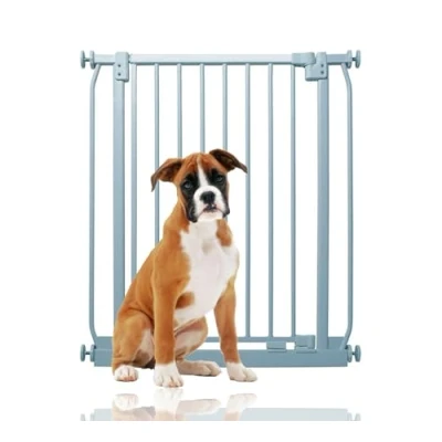 Image of Bettacare Elite Pressure Dog Gate Narrow, 65.5cm 74.5cm, Matt Grey, Narrow Fit Pet for and Puppy, Barrier, Easy Installation