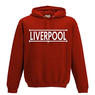 Image of Amelia Gould Apparel Liverpool Legends Gift Premium Mens Hoodie XX Large White/Red