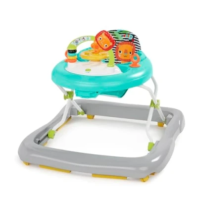 Image of Bright Starts, Zig Zag Zebra Baby Walker with Removable Activity Toy Station, Adjustable Height, Easy Fold Frame for Storage, to Clean, Ages 6 months plus