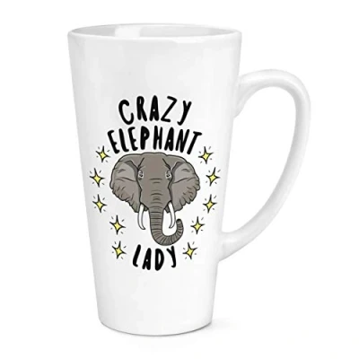 Image of Crazy Elephant Lady Stars 17oz Large Latte Mug Cup