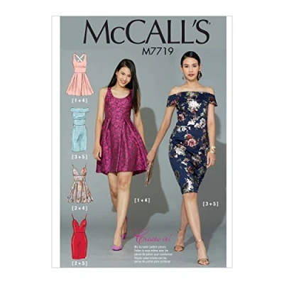 Image of Mccall&#039;s Patterns Misses Dresses Sewing Pattern, Tissue, Multi Colour, 17 x 0.5 0.07 cm