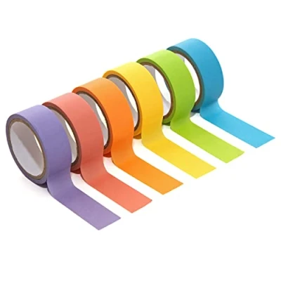 Image of Zink Washi Tape Set with Full Rainbow of Pastel Colors, Colourful, Medium
