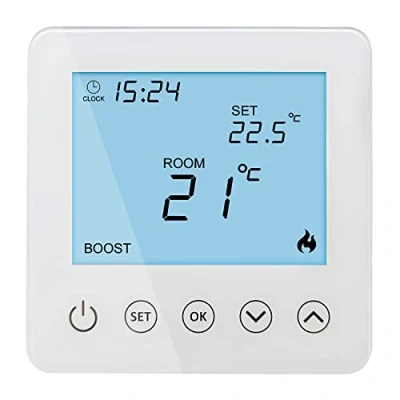 Image of T5 LCD Touch Screen Programmable Electric Underfloor Heating Thermostat, for Under Floor with External Sensor Probe