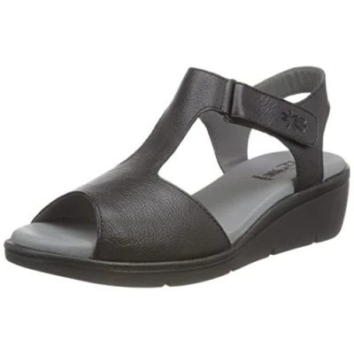 Image of Nova932Fly Mousse Leather Women&#039;s Peep Toe Ankle Strap Sandals