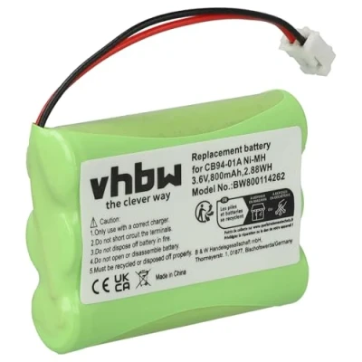 Image of vhbw Replacement Battery compatible with Summer Infant Baby Monitor 36004 Monitor, Babyphone (800 mAh, 3.6 V, NiMH)