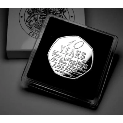 Image of The Commemorative Coin Company For You On Your 10th Tin Wedding Anniversary Silver Commemorative. Presentation Case. Friend/Son/Daughter/Couple. 10 Years. Gift/Present. Hours, Minutes etc