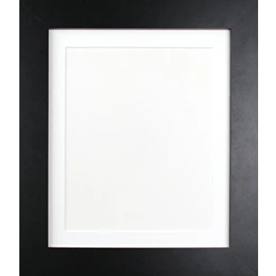 Image of FRAMES BY POST London Black Picture Photo Frame with White Mount 20 inch x 16 For Image Size 12 (Plastic Glass)
