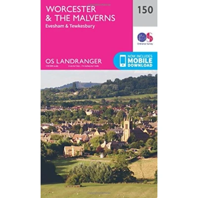 Image of Landranger 150 Worcester &amp; The Malverns, Evesham Tewkesbury Map With Digital Version