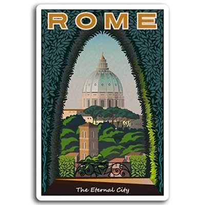 Image of 2 x 10cm Rome Italy Vinyl Stickers City Travel Sticker Laptop Luggage #17033 (10cm Tall)