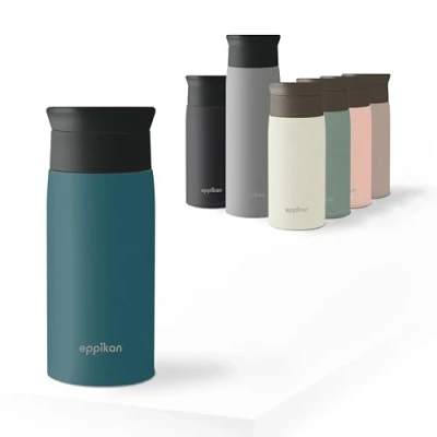 Image of eppikan eppiToGo Insulated Mug, Stainless Steel Coffee Cup, Travel Mug 350 ml, 500 with 360 hygienic Drinking Opening (Vivid Blue, ml)