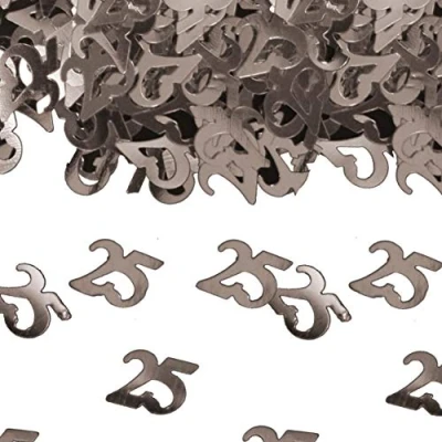 Image of Folat 25th Birthday/Anniversary Confetti Silver