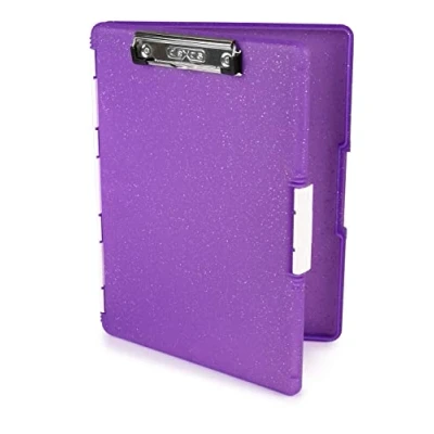 Image of Dexas Slimcase 2 Storage Clipboard with Side Opening, 12.5 x 9.5 inches, Purple Glitter 3517 527GWP