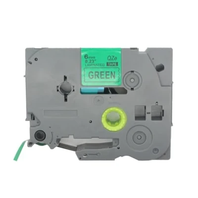 Image of BROVACS 1 Pack Black on Green Laminated Label Tape Compatible for Brother P Touch Printer TZ 711 TZe 6mm 1/4&quot; OPA4711