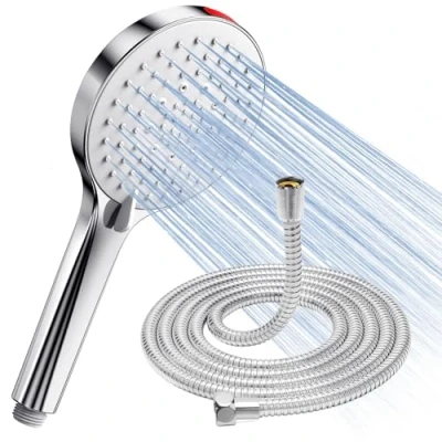 Image of Shower Head and Hose 1.6M SREWOHS High Pressure Booster Heads for Low Universal Large 5 Modes,Power Flush Spray Cleaning