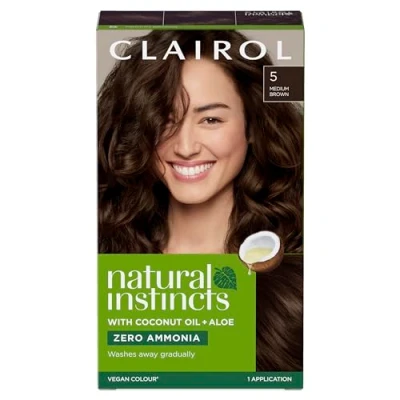 Image of Clairol Natural Instincts Semi Permanent No Ammonia Hair Dye, 5 Medium Brown