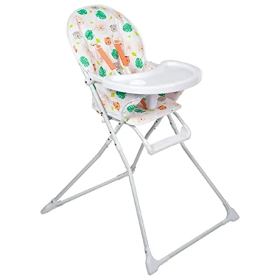 Image of Babyway Baby High Chair with Safari Animal Print Padded Seat