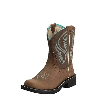 Image of ARIAT Women&#039;s Heritage R Toe Western Cowboy Boot Traditional, Distressed Brown, 4.5 UK