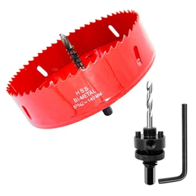 Image of 140mm Hole Saw, Drill Bit, LAIWEI A2 Saw Heavy Duty Arbor Cutter for Drilling Wood, Thin Sheet Metal, Aluminum Profile, PVC and Other Materials, Electric Tool