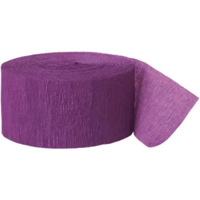 Image of Purple Crepe Paper Streamer (2 Meters) 1 Piece Premium Quality Party Decoration for Celebrations and Events