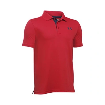 Image of Under Armour Boys&#039; Performance Golf Polo , Venom Red (690)/Black Youth Small