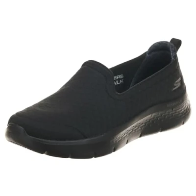 Image of Skechers GO WALK FLEX OCEAN SUNSET, Women&#039;s Sneaker, Black, 2 UK