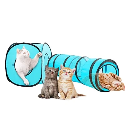 Image of Pawise Cat Toys Tunnel and Cube Pop Up Collapsible Kitten Indoor Outdoor (PopupplayTunnel)